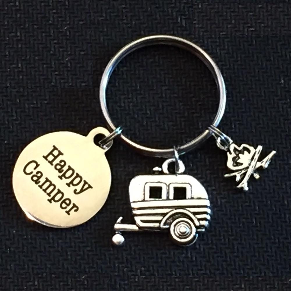 Handcrafted "Happy Camper" Keychain – Camperville.net