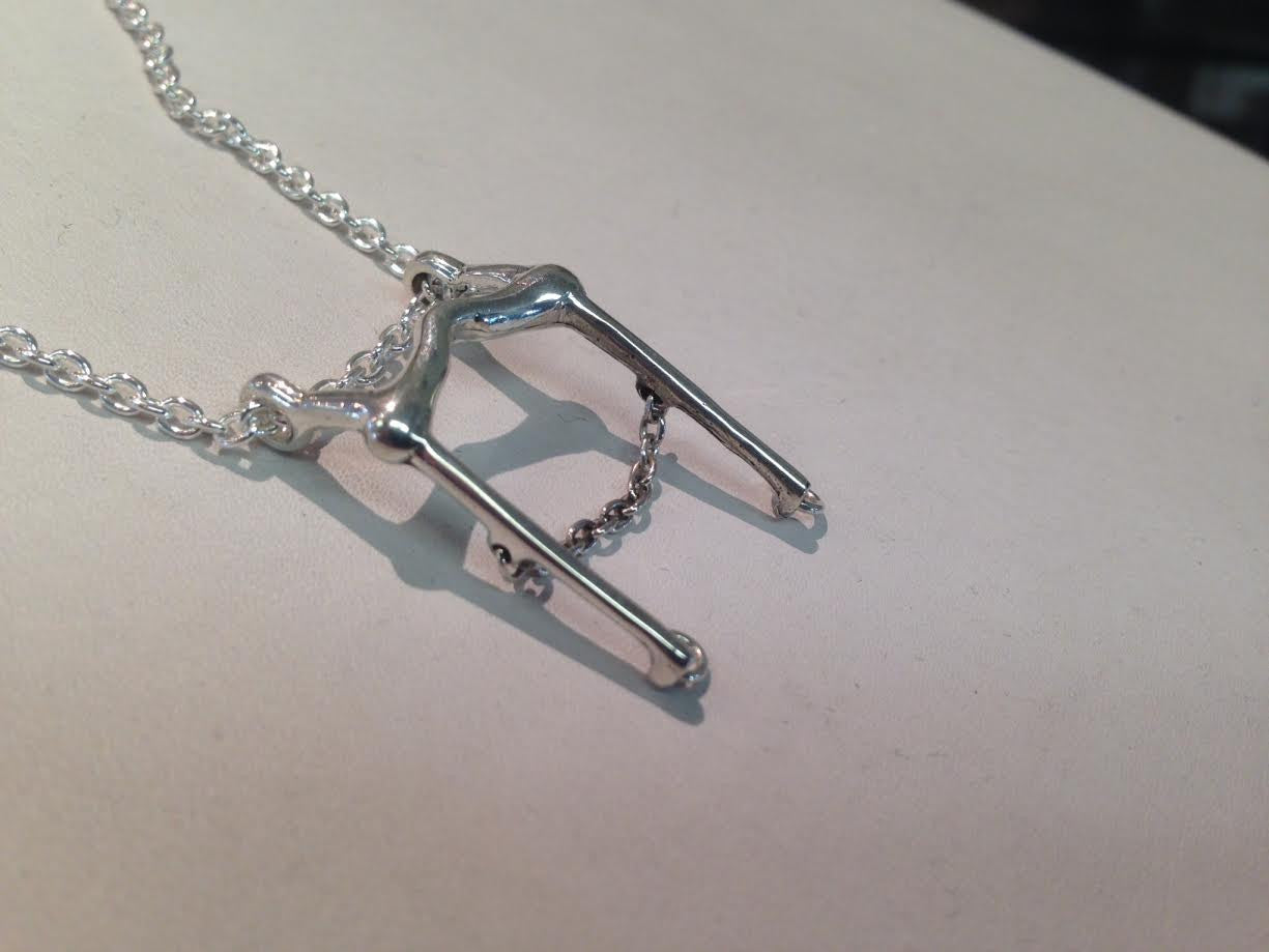 Sterling Silver Bit with Curb Chain