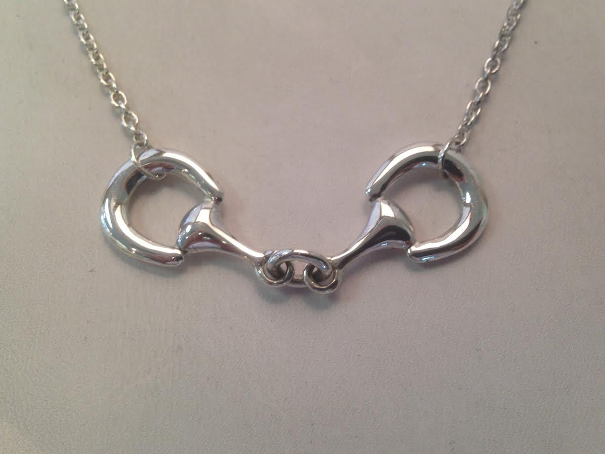 sterling silver horse bit necklace