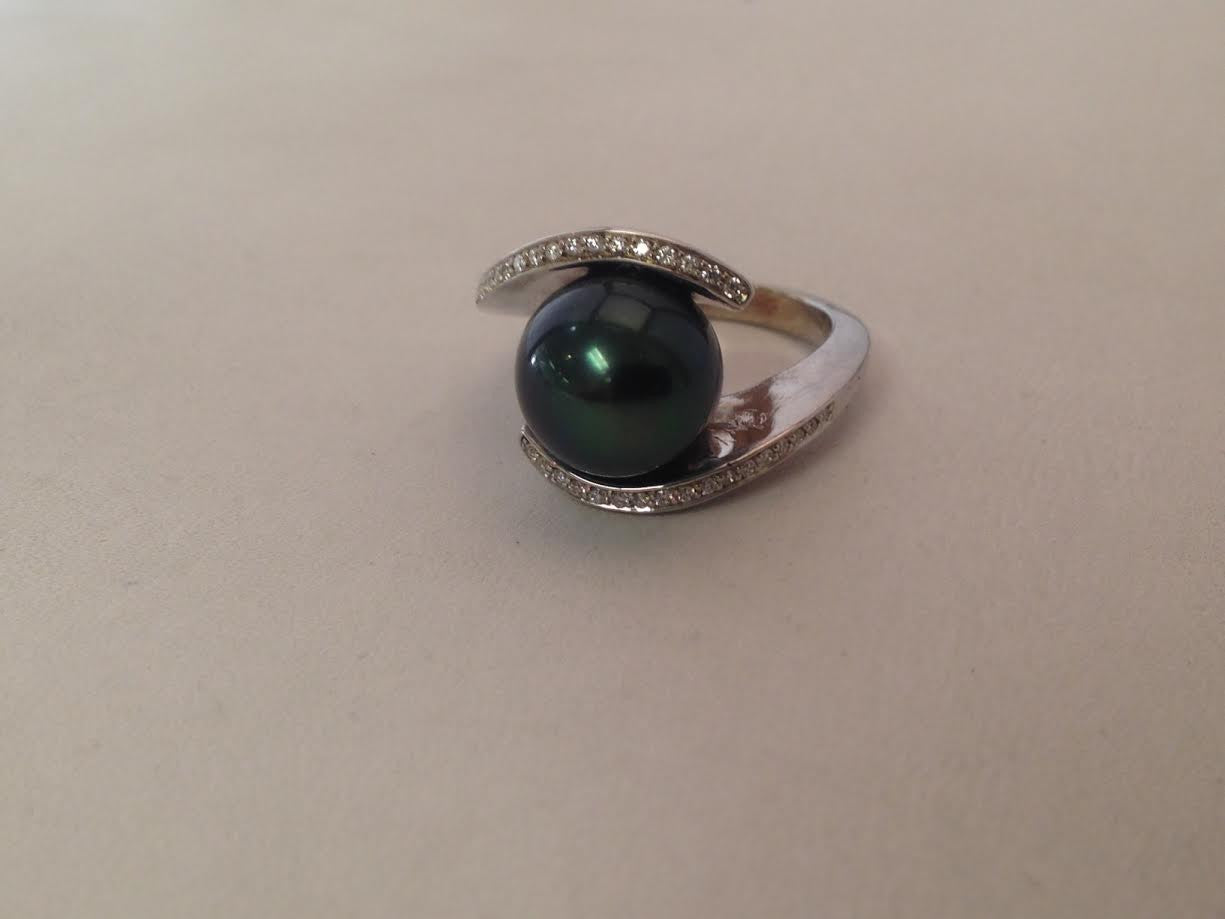 Black Pearl Ring Large