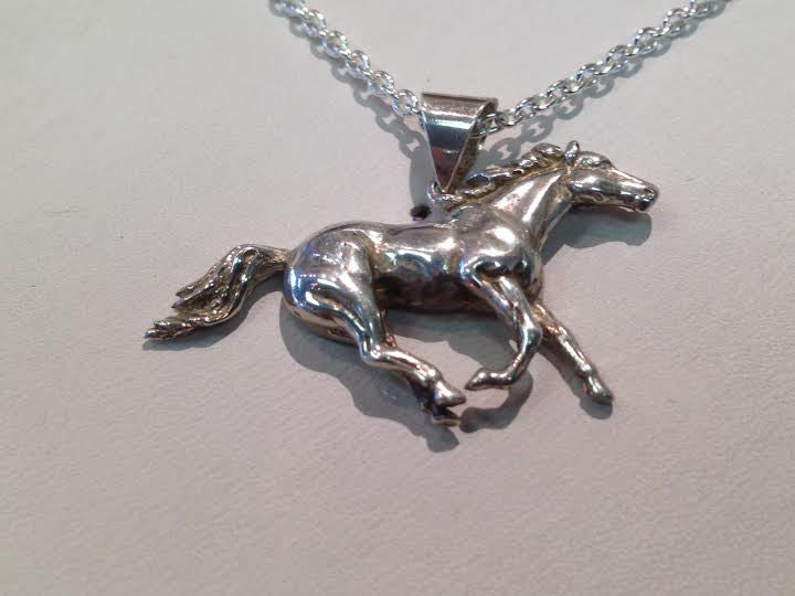 Galloping Horse Pendant Silver