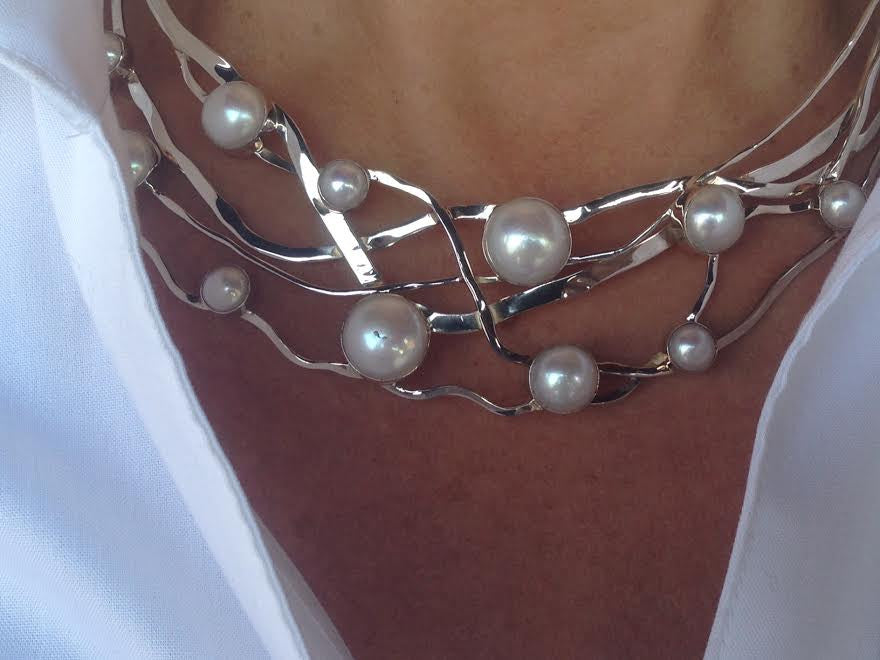 Collar Sterling Silver With Pearls