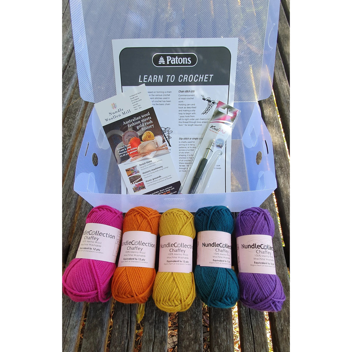 Nundle Woollen Mill Learn to Crochet Kit Lolly - Nundle Woollen Mill
