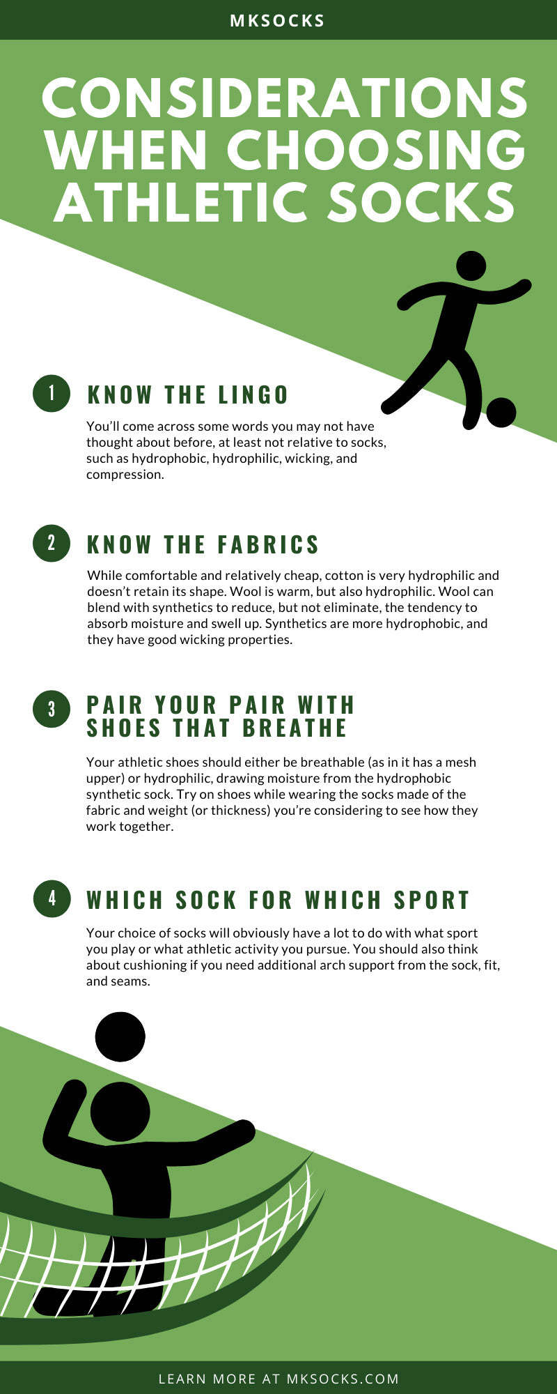Considerations When Choosing Athletic Socks infographic