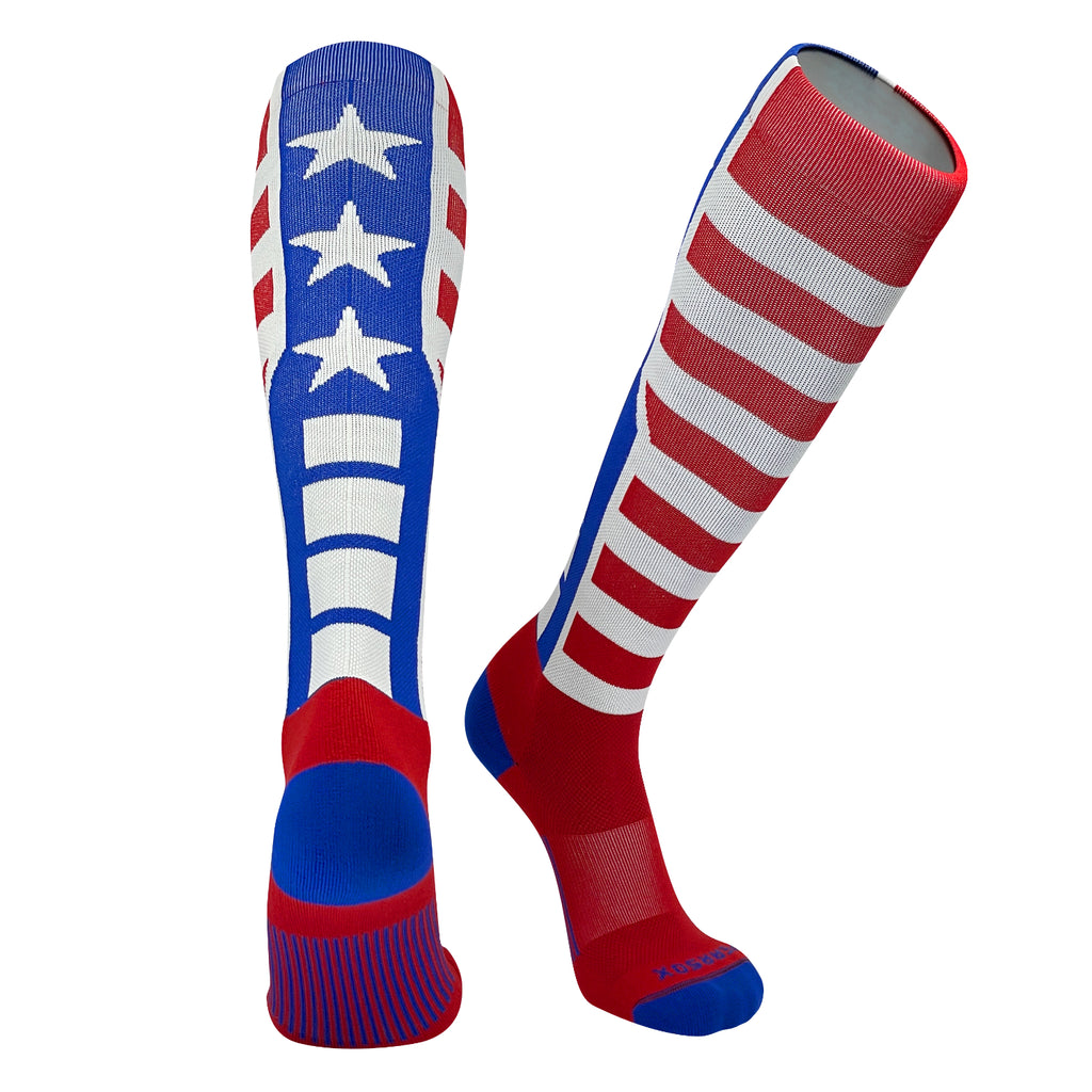 Pearsox USA Flag Stars & Stripes Knee High Long Baseball Football Sock