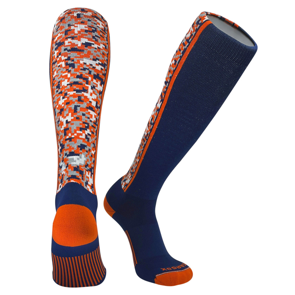 Pearsox Digital Camo Navy Orange Knee High Long Baseball Football Sock