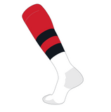 TCK Elite Baseball Football Knee High Striped Socks (F) Royal, White, Red