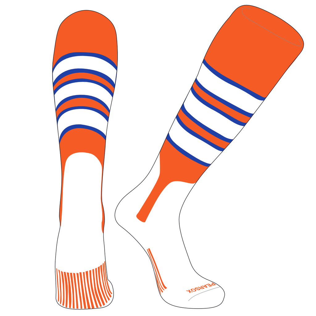 OTC Baseball Softball Stirrup Socks (C, 7in) Purple, Orange, White