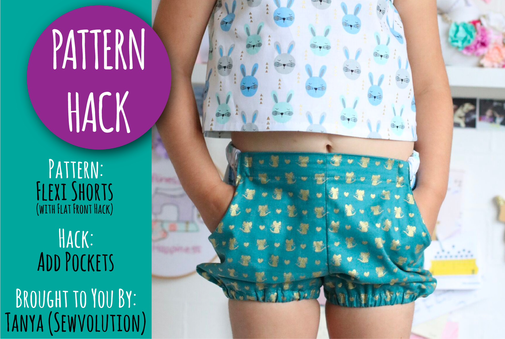 PATTERN HACK - Adding Pockets to the Flexi Shorts - Tadah Patterns + Sewing