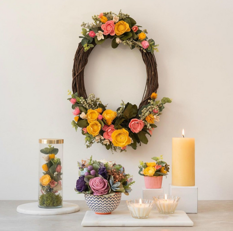 Dried flower wreath