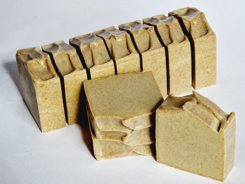 Finished bars of seaweed soap