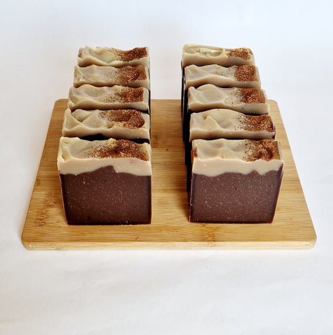 Finished bars of chai tea soap