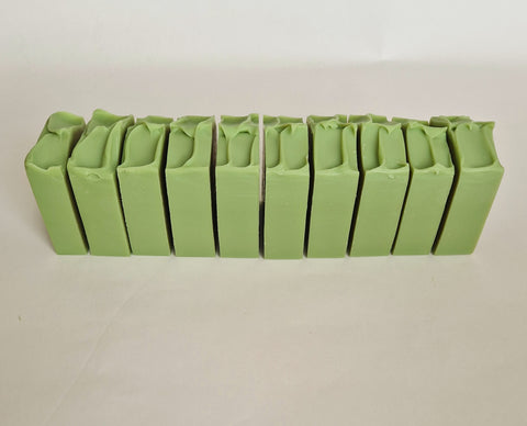 Finished green tea soap bars