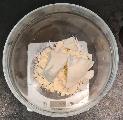 Weighing solid oils for soap making