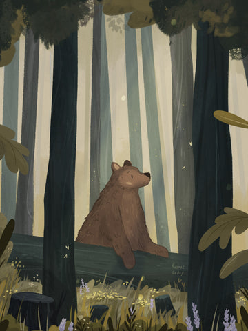 Bear in forest by Raahat Kaduji