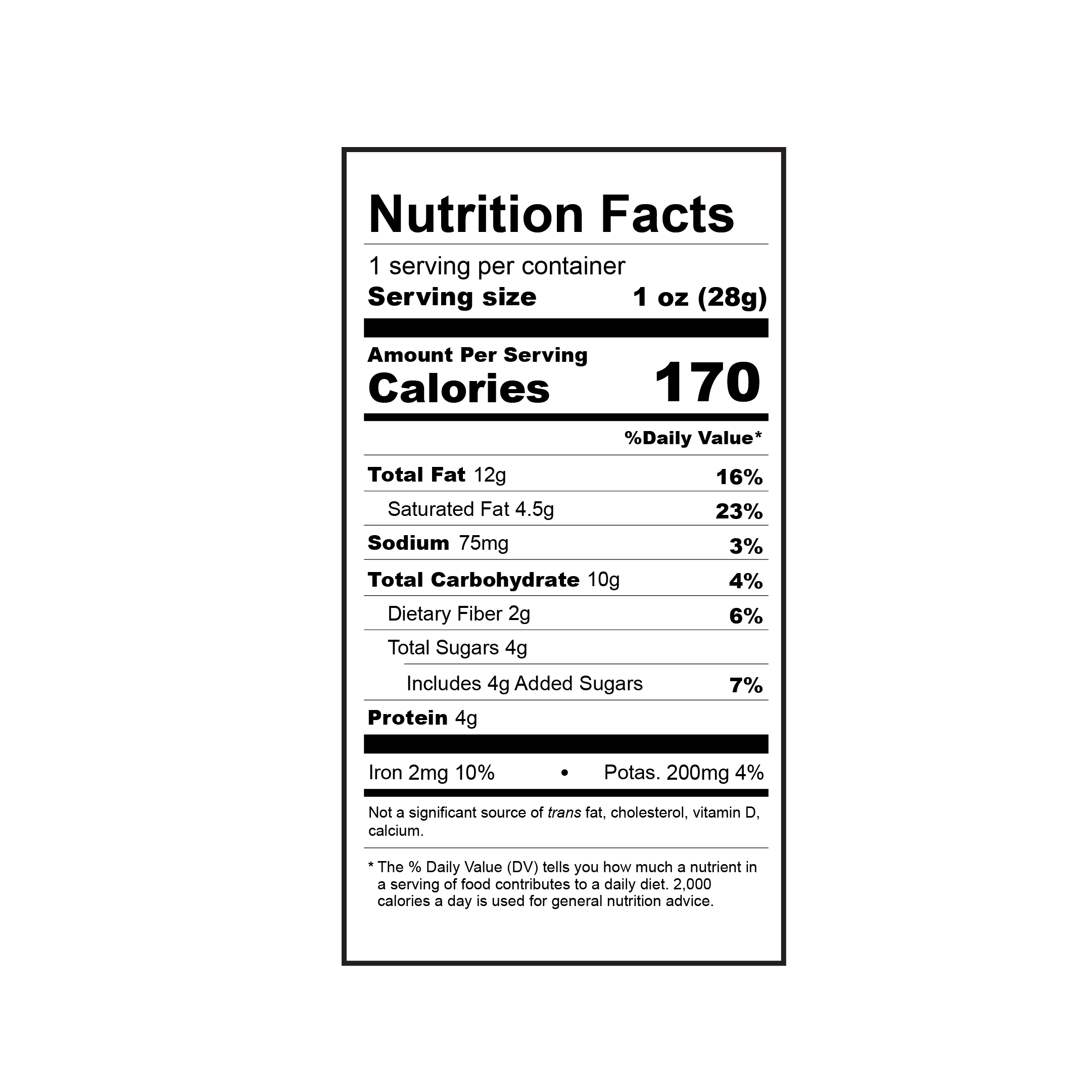 Nutrition label