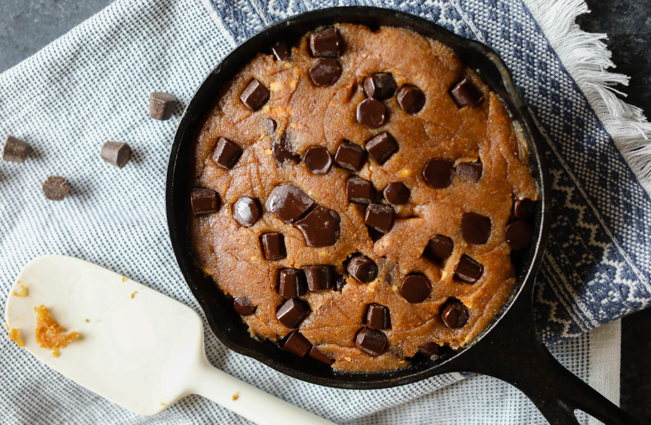 Vegan Hu Chocolate Chip Almond Butter Skillet Cookie Recipe