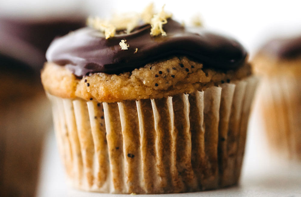 Hu Chocolate Glazed Lemon Poppy Seed Muffins Recipe