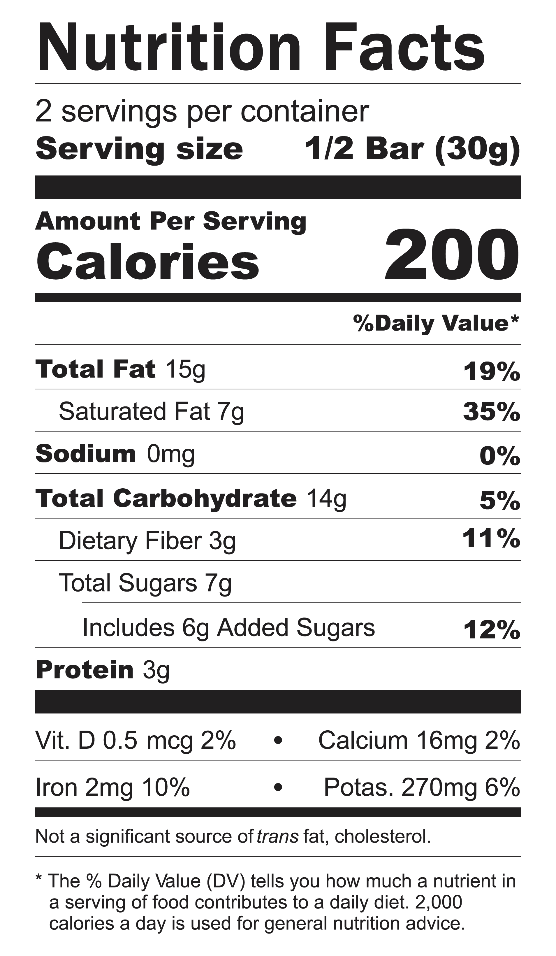 Nutrition label