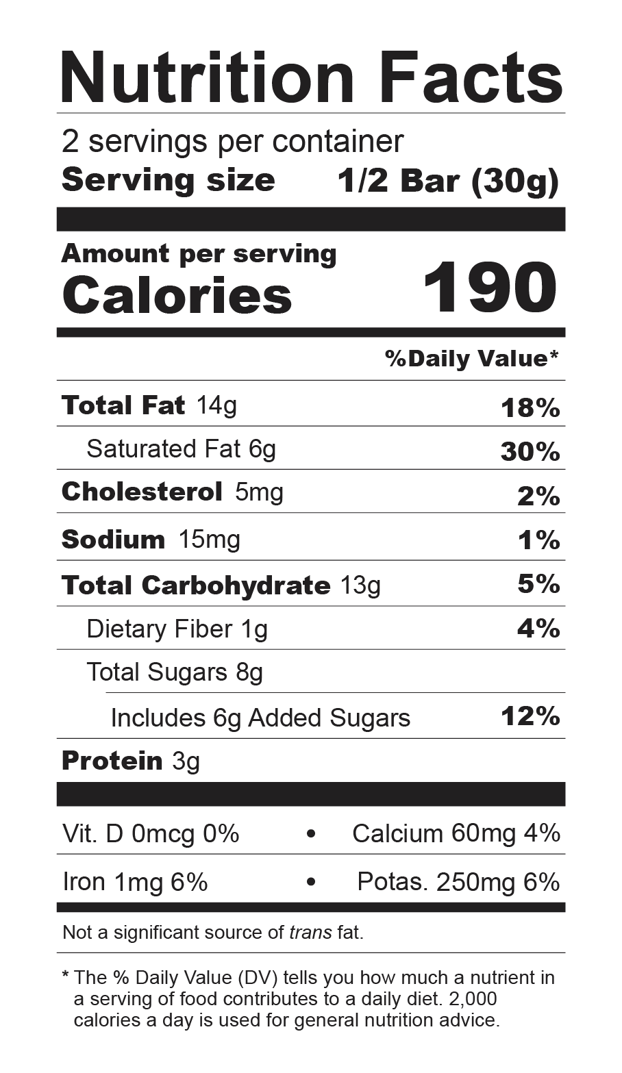 Nutrition label