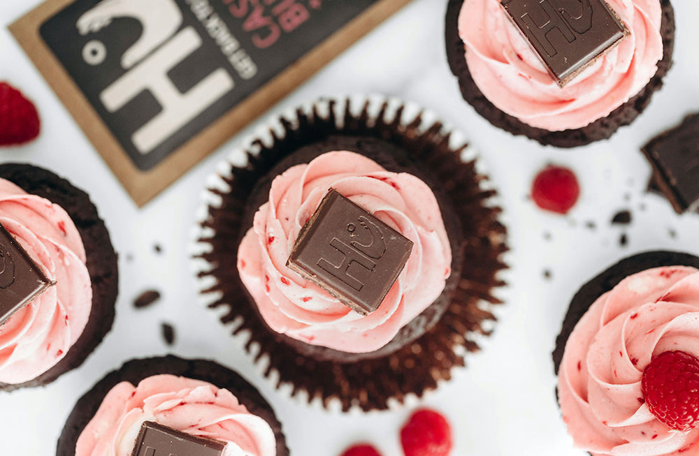 Hu Raspberry Dark Chocolate Cupcakes