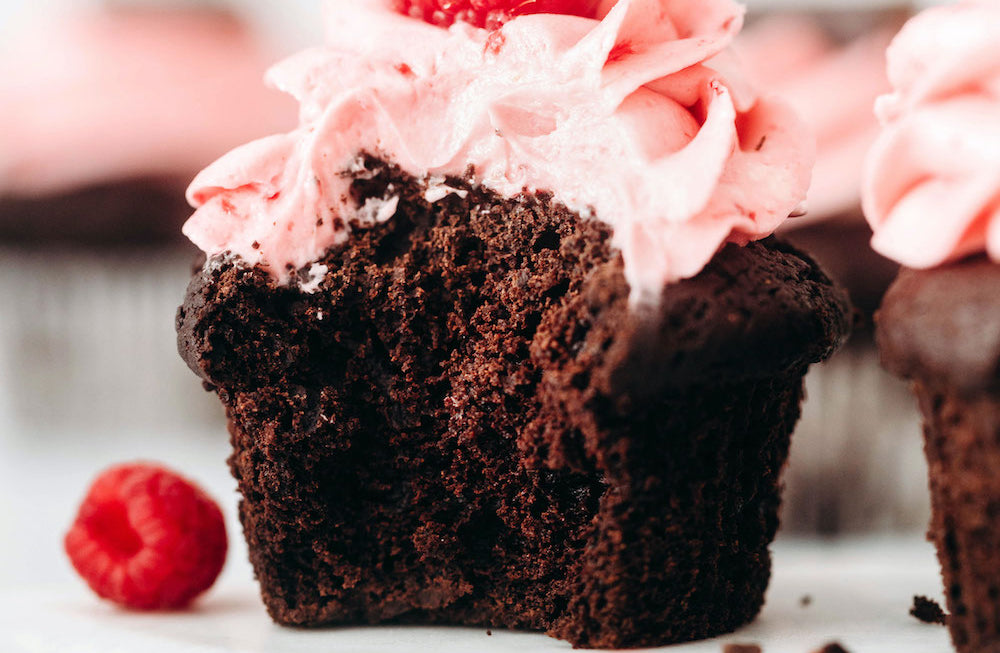 Hu Raspberry Dark Chocolate Cupcakes