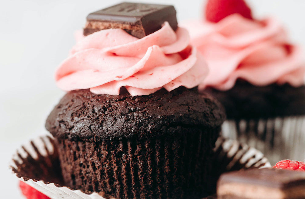 Hu Raspberry Dark Chocolate Cupcakes