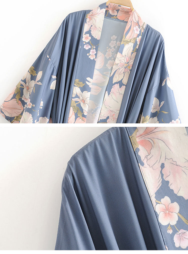 Kimonos | Long Loose | Cotton & Viscose | Floral Kimonos | Evatrends ...