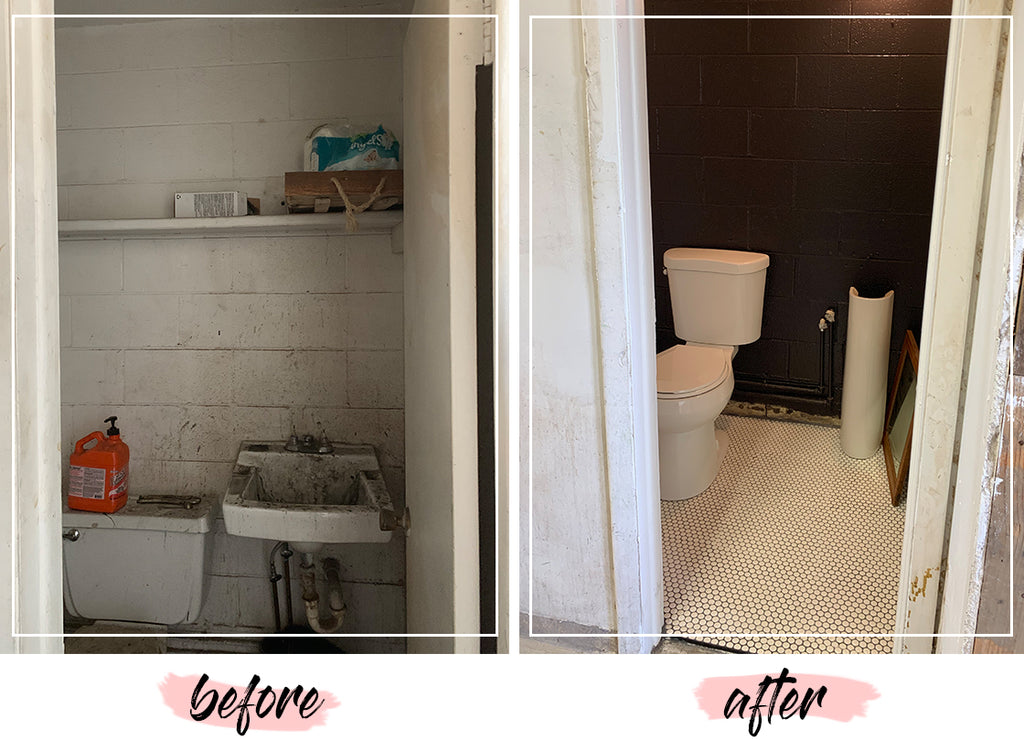 Before and after bathroom