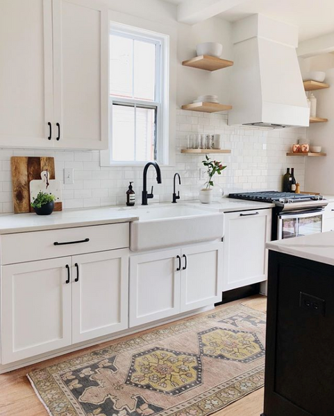 Pastel Vintage Rug in Kitchen