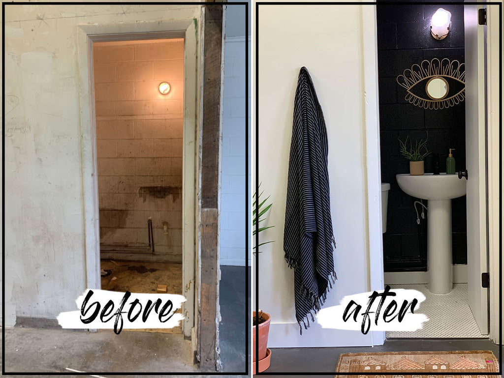 Bathroom before and after