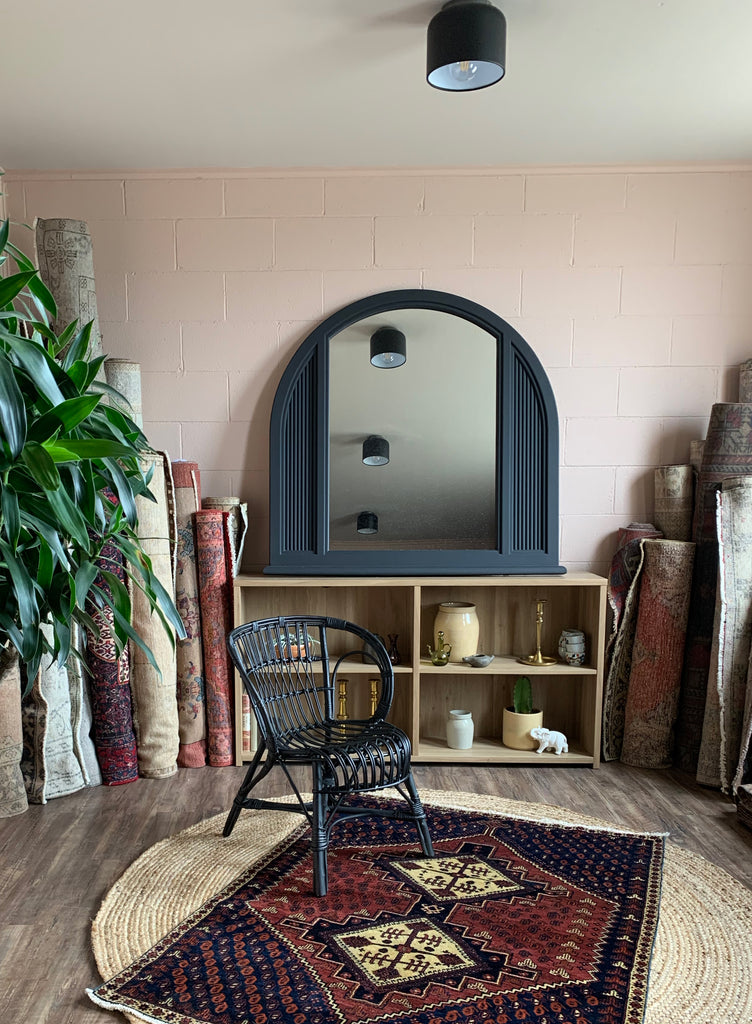 Black Painted Chair and Mirror