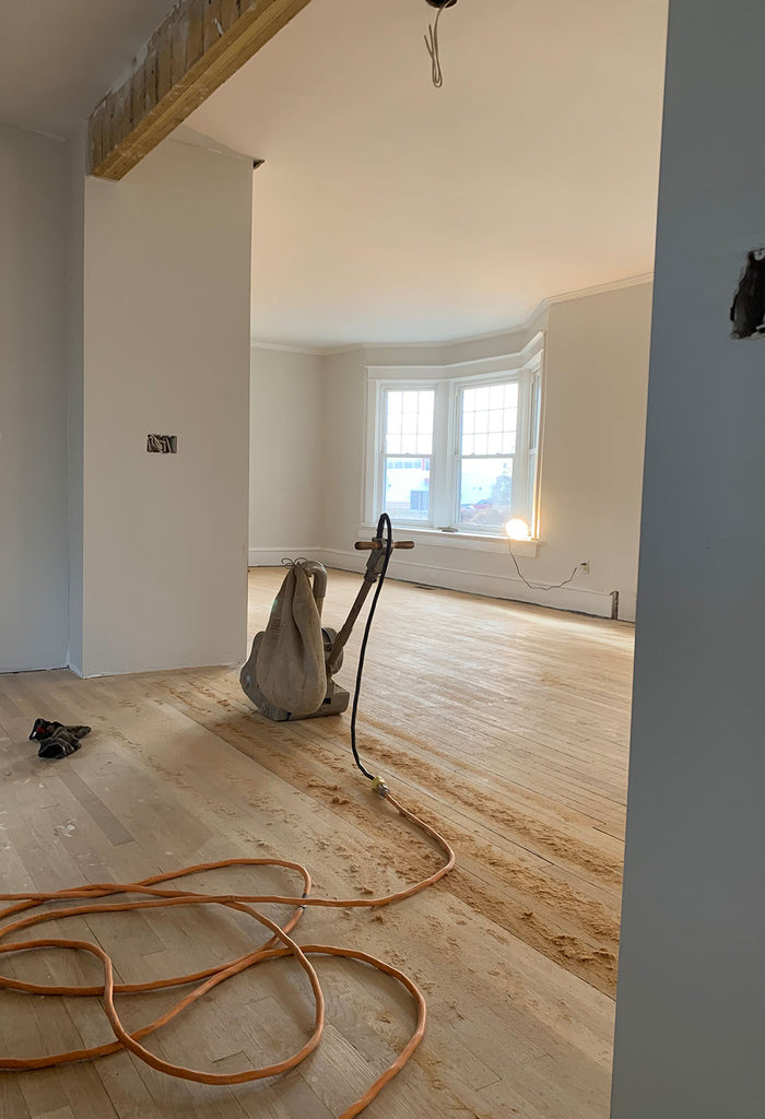 Sanded floors and a drum floor sander