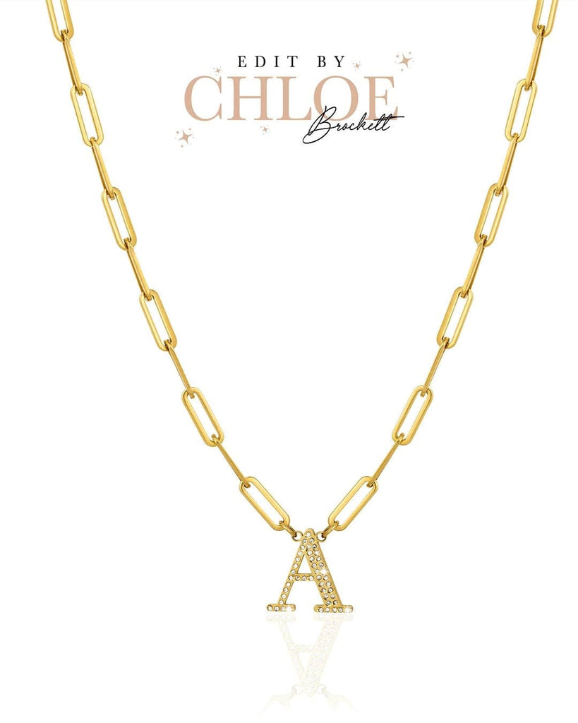 chain link initial necklace