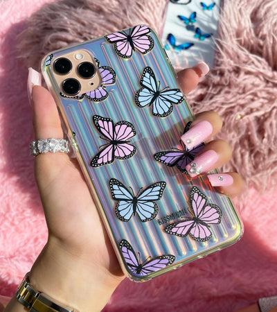 Holographic Butterflies Clear Jewelry Case