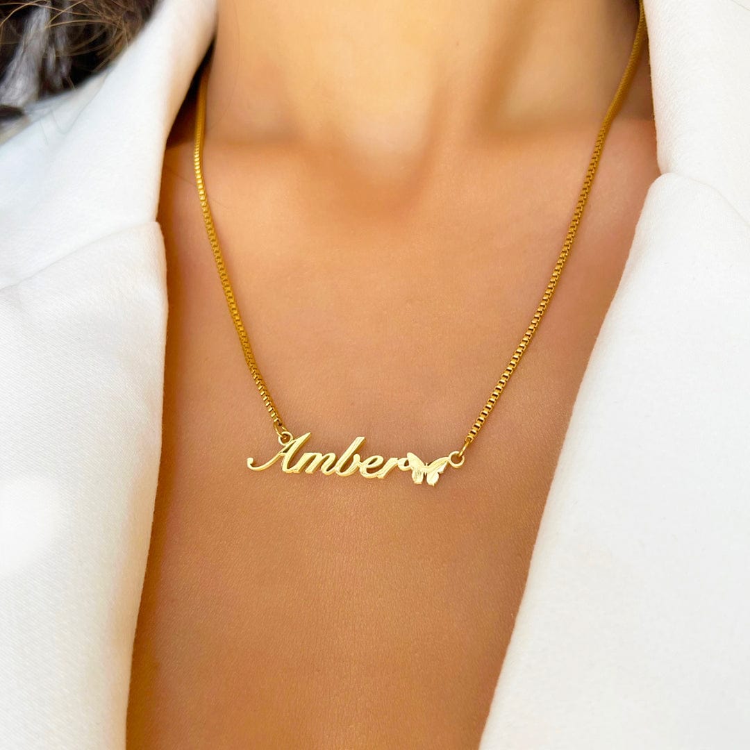 Image of Butterfly name necklace