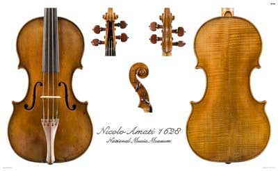 Photos of violin by Nicolo amati, 1628