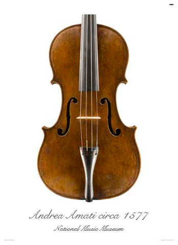 Photo of front of Andrea Amati viola, 1560