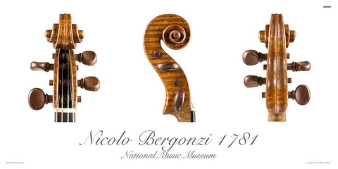 Photos of viola scroll by Nicola Bergonzi, 1781