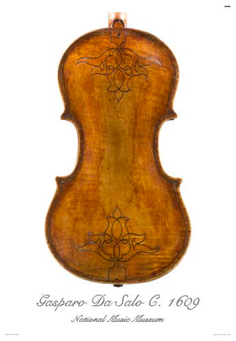 Photo of viola front by Gasparo da Salo, before 1609