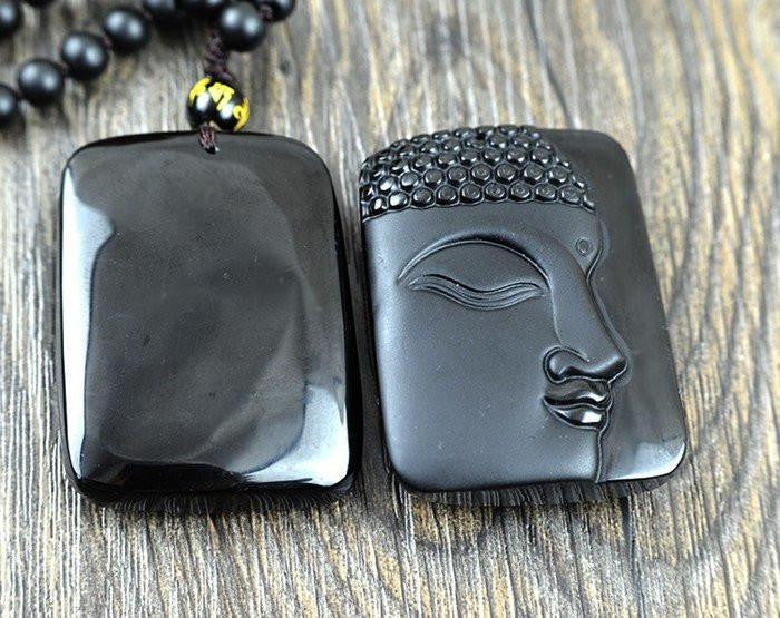 Beautiful Obsidian Buddha Necklace - Ancient Explorers
