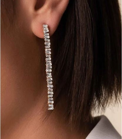 baguette diamond earrings.