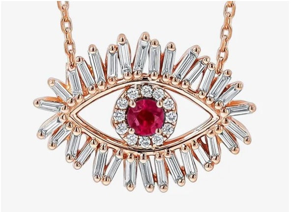 diamond evil eye pendant 