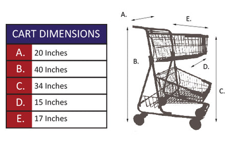 CC-20 Double Basket Convenience Metal Wire Shopping Cart Specifications