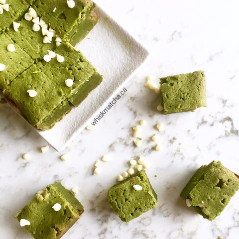 white chocolate matcha brownie