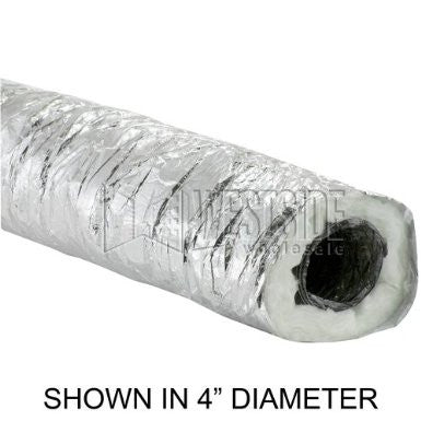 Flex Duct - R-6.0 - Silver Foil Jacket - 5 Inch x25 Ft F216