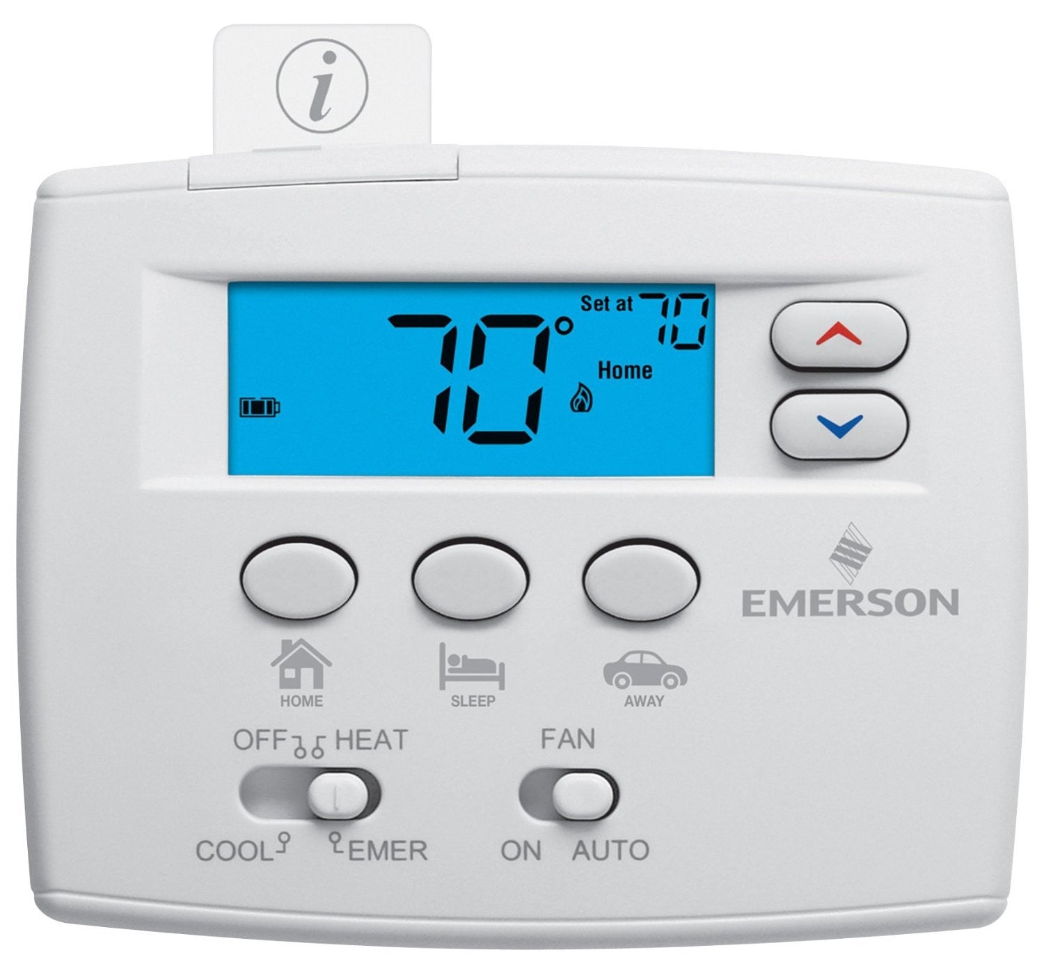 WHITE-RODGERS 1F89EZ-0251 Non-Programmable Thermostat, 2 Heat/ 1 Cool