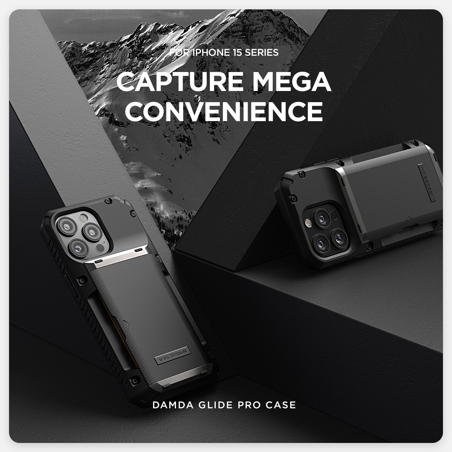 VRS Design iPhone 15 Pro Case Damda Glide Pro Black