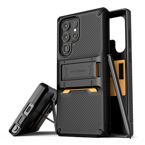  VRS DESIGN Neo Flip Active Phone Case for Galaxy S23 Ultra,  Simple Door Wallet [2 Cards] Case Compatible for Galaxy S23 Ultra Case  6.8'' (2023) : Cell Phones & Accessories