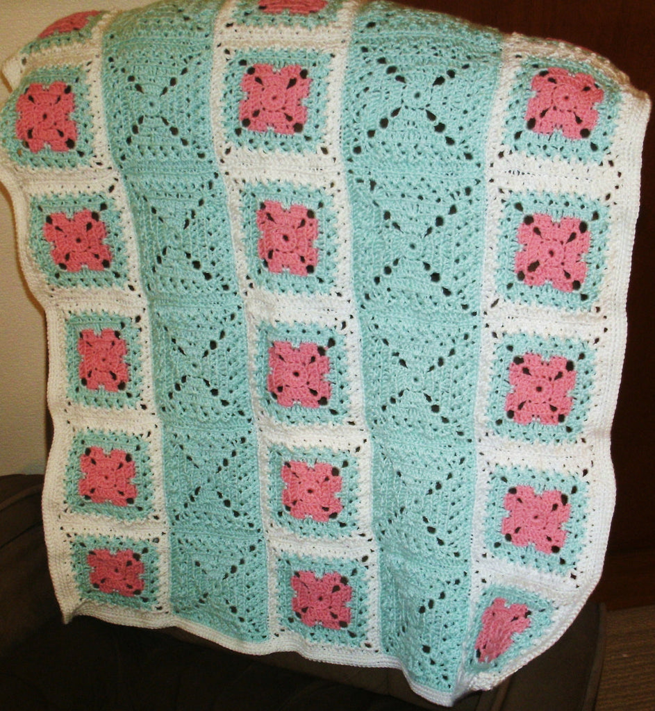 Baby Blanket In Granny Squares Fast And Free Shipping